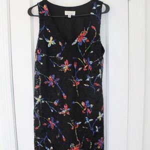Black and Floral Cocktail or Wedding Guest Dress